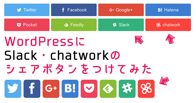 WordPressにSlack・chatworkのシェアボタンをつけてみた